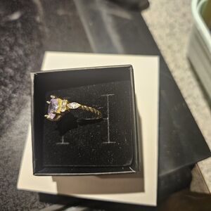 Source Unknown Gold Ring with Purple Stone